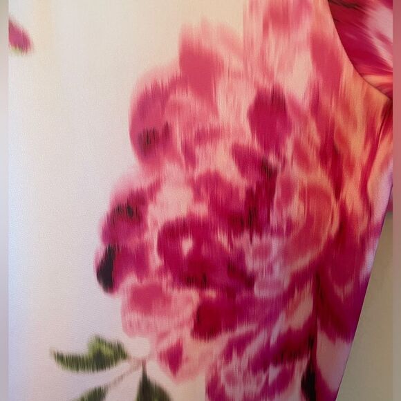 Gibson & Latimar short sleeve satin blouse with blur floral print XXL - Picture 4 of 4